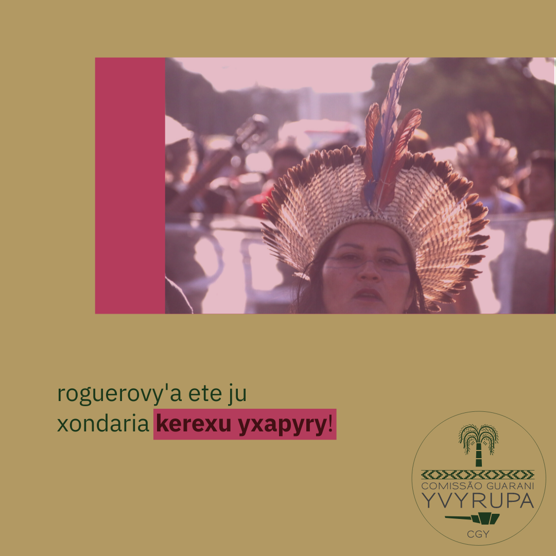 Kerexu Yxapyry em manifestação dos povos indígenas em Brasilia (DF) durante o Acampamento Terra Livre (ATL) 2022 / Foto: Richard Wera Mirim/CGY